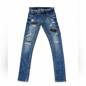 Phillip Plein Illegal Fight Club Distressed Studded Jeans - Size 32 Retail $1044